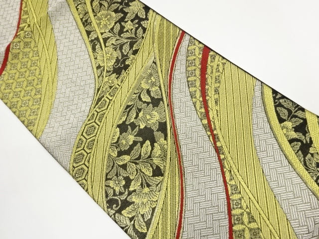 JAPANESE FUKURO OBI / WOVEN FLOWER ARABESQUE
